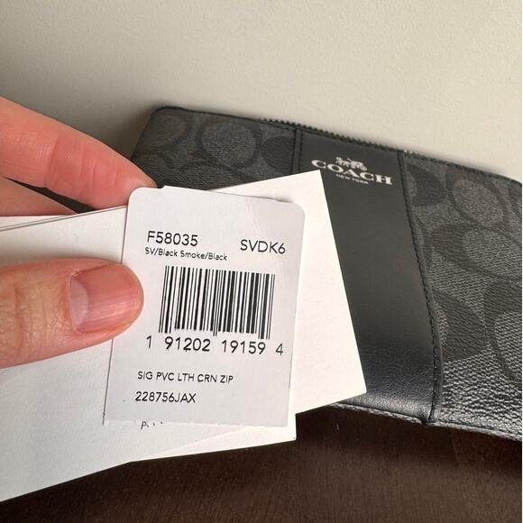 Coach Signature Logo Corner Zip Wristlet - Picture 6 of 7